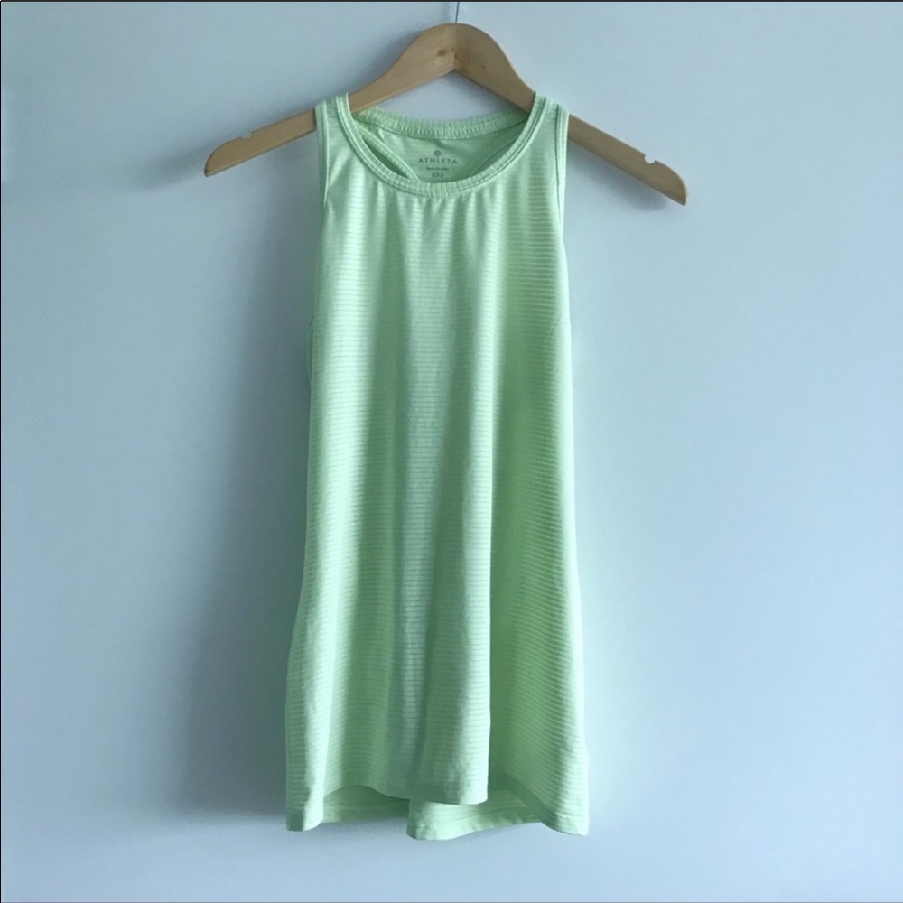 💛 Athleta Lime Green Racer Back Tank Top